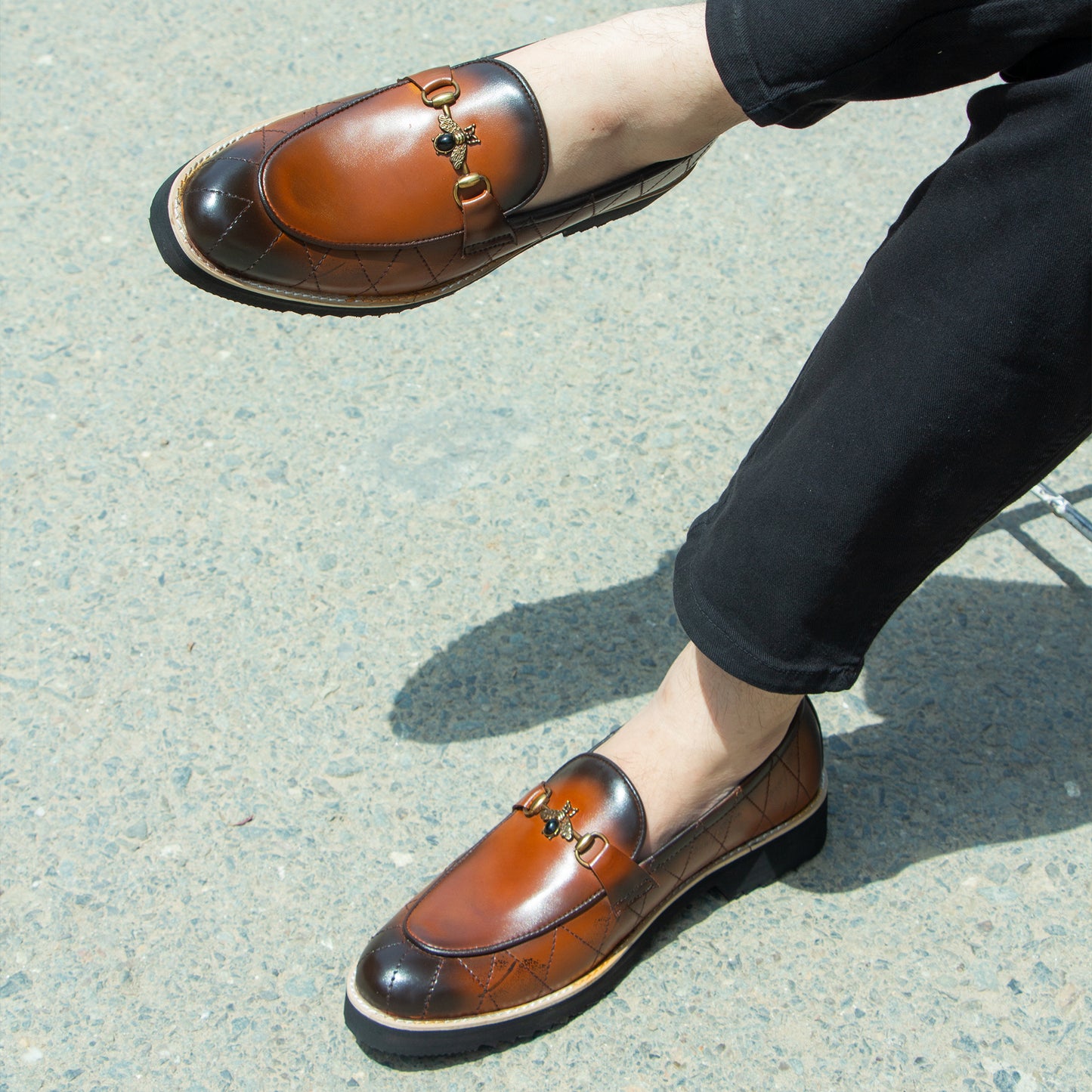 Artisans Handmade Men Smart Stride Leather Penny Loafers - 25029
