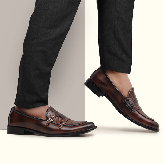 Artisans Handmade Heritage Double Monk Strap Leather Shoes - 25003