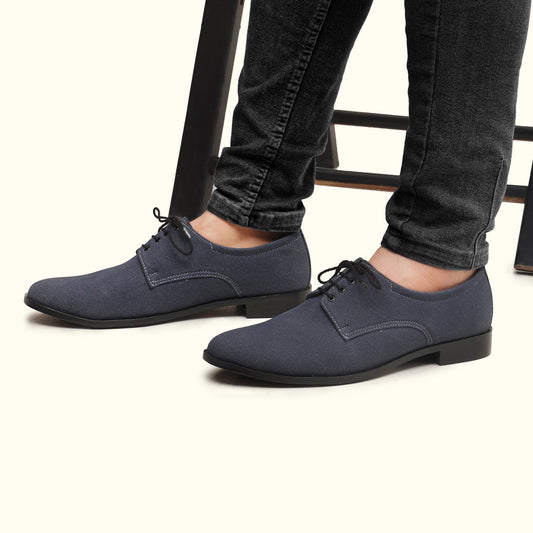 Artisans Handmade Charcoal Grey Suede Leather Shoes - 25020