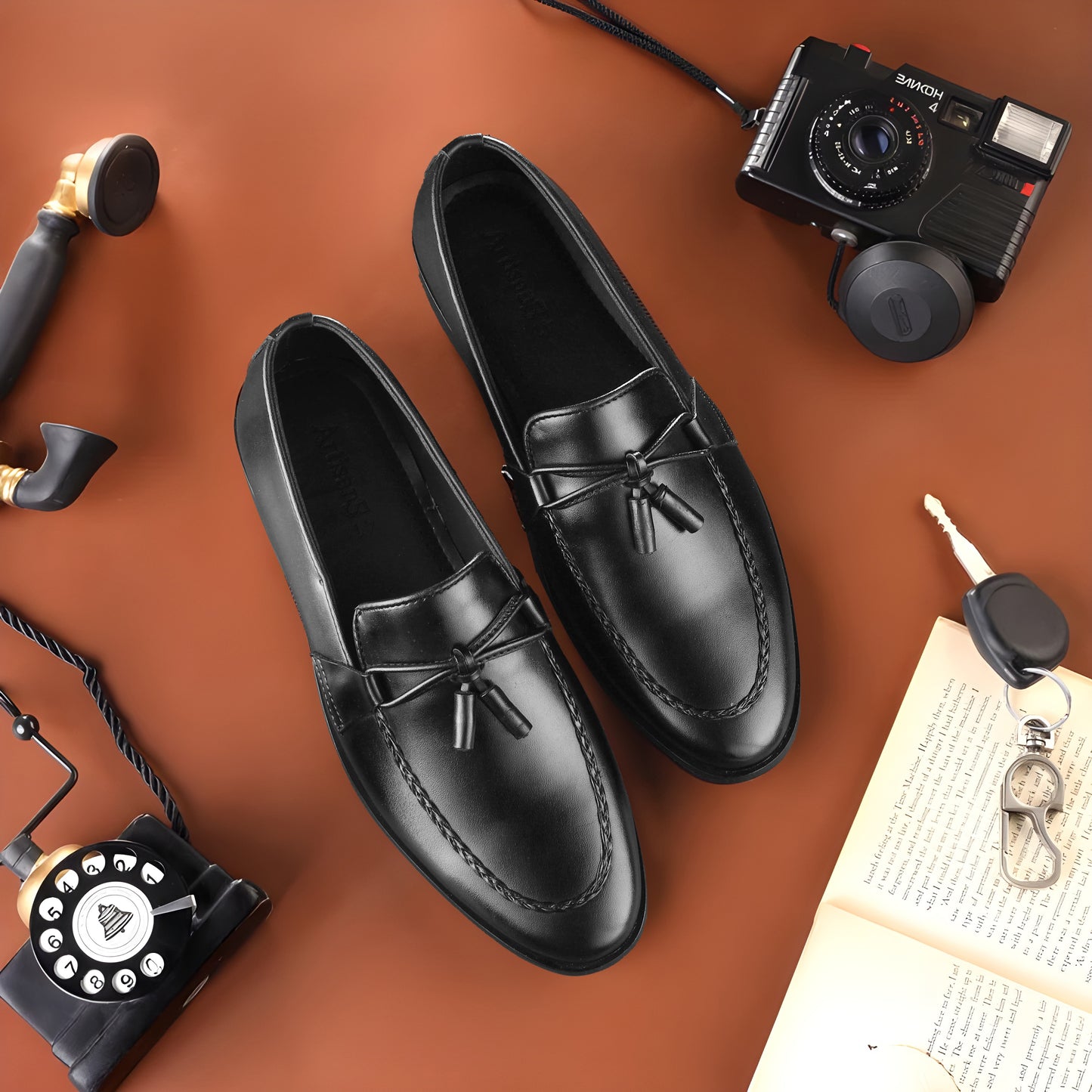 Artisans Handmade Leather Twisted Tassel Loafers - 25028
