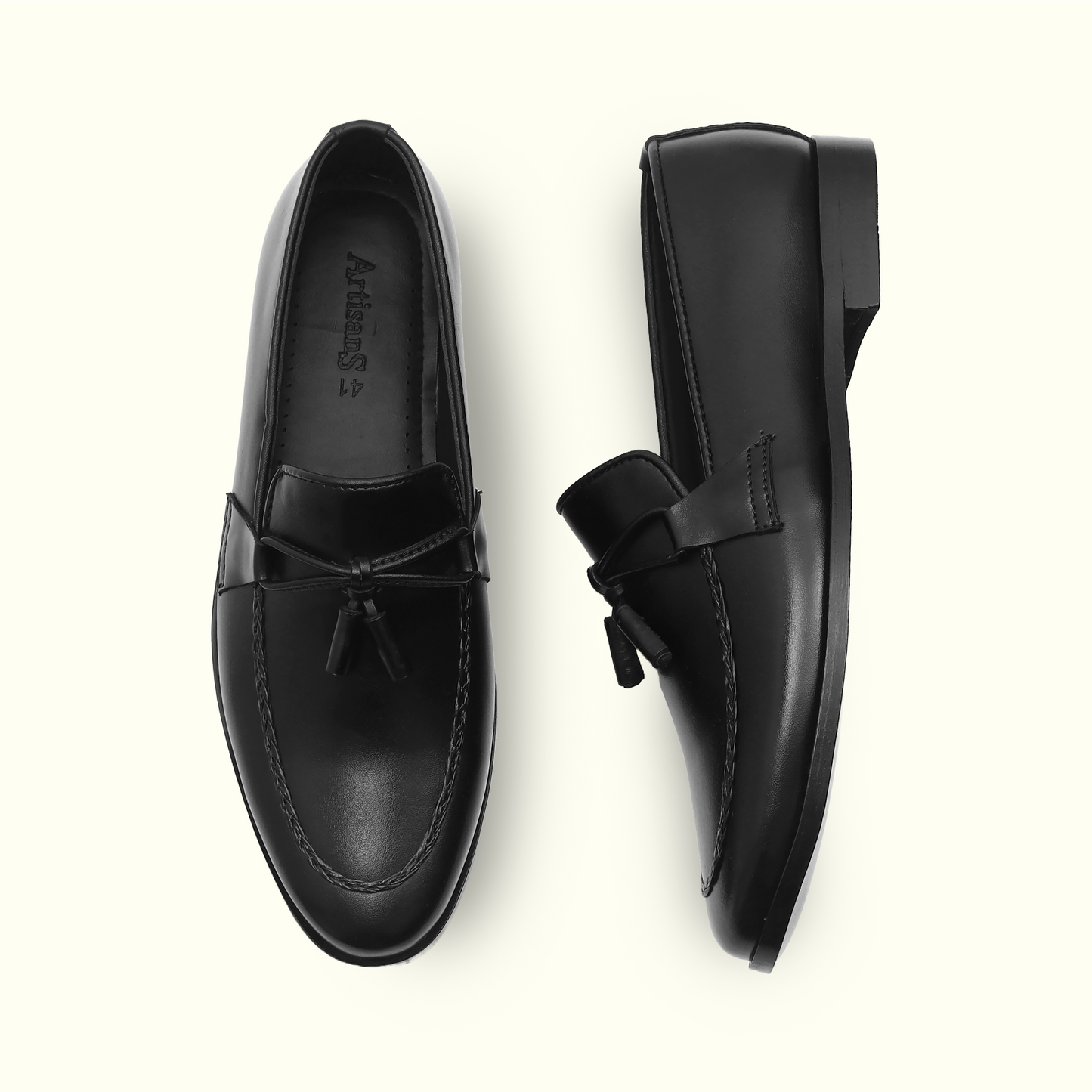 Artisans Handmade Leather Twisted Tassel Loafers - 25028