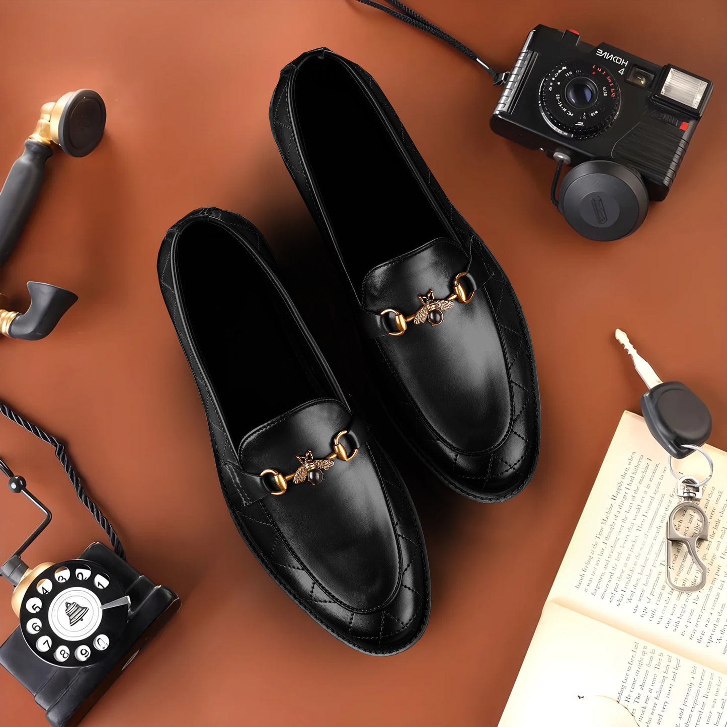 Artisans Handmade Men Smart Stride Leather Penny Loafers - 25029