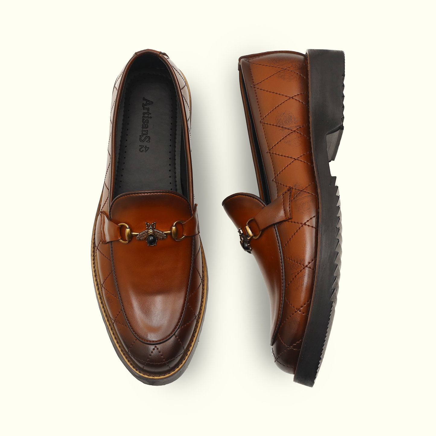 Artisans Handmade Men Smart Stride Leather Penny Loafers - 25029