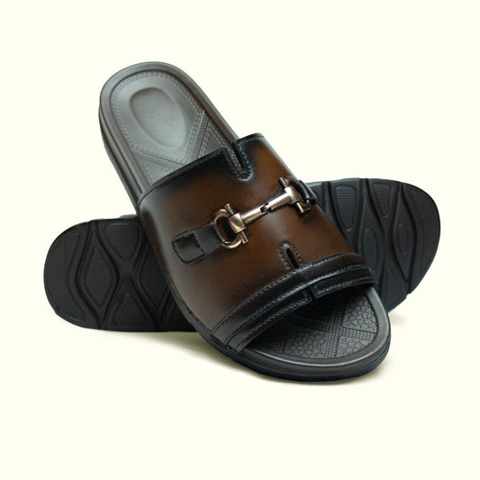 Artisans Handmade Dual-Tune Buckle Slipper - 5513