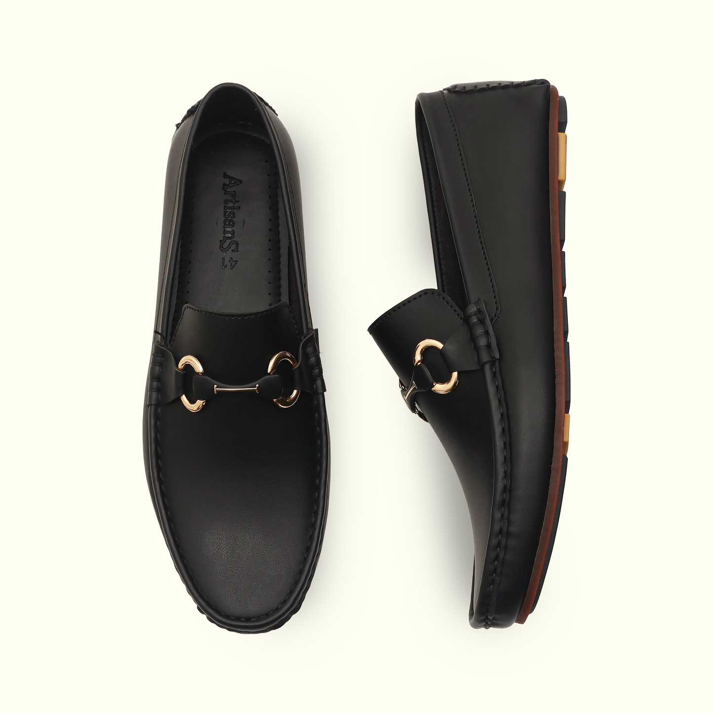 Artisans Handmade Leather Classic Black Slip-on Loafers - 35007