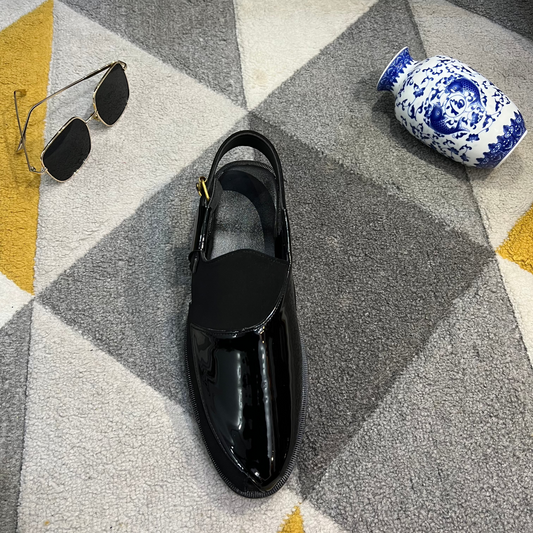 Artisans Handmade Patent Leather Half Cut Pattern Khairi- 5522