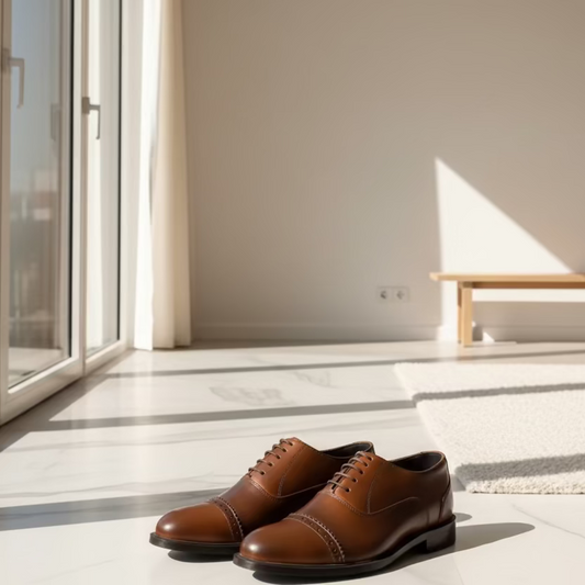 Artisans Handmade Oxford Prestige Toe Cap Leather Shoes - 25034