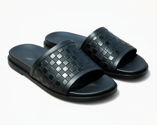 Artisans Handmade Grid Styled Leather Slippers- 5512