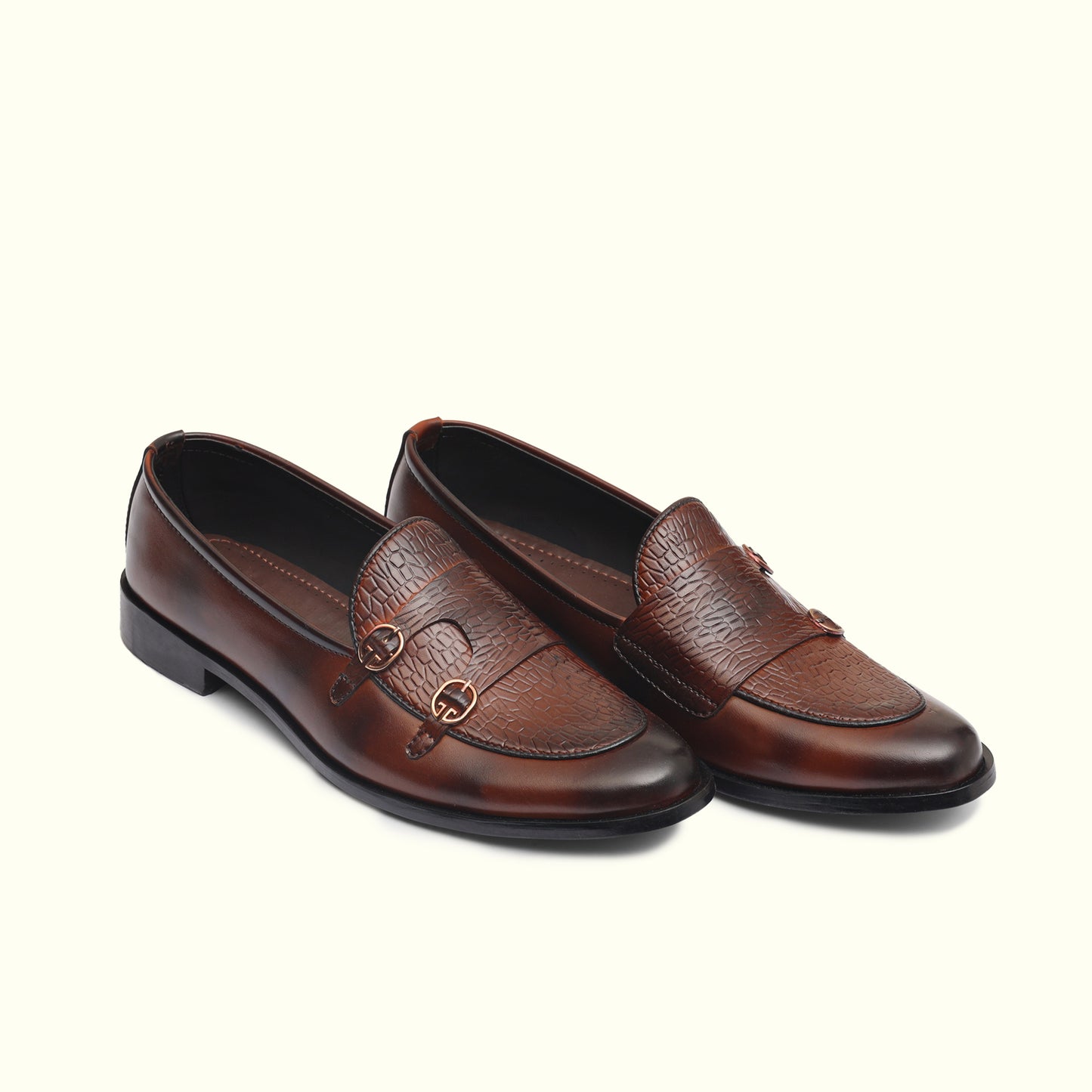 Artisans Handmade Heritage Double Monk Strap Leather Shoes - 25003