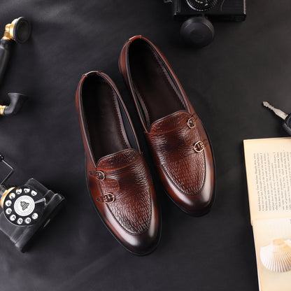 Artisans Handmade Heritage Double Monk Strap Leather Shoes - 25003