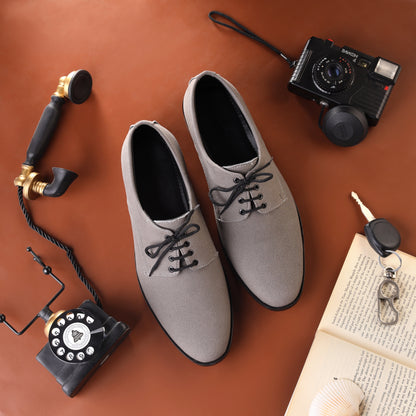 Artisans Handmade Gray Suede Leather Shoes- 25019