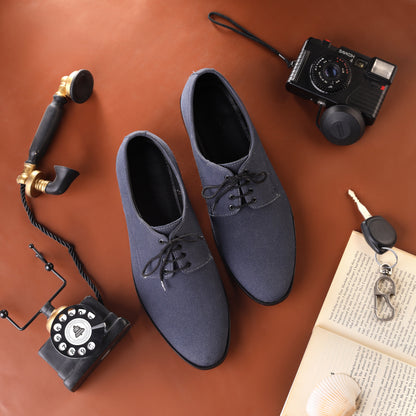 Artisans Handmade Charcoal Grey Suede Leather Shoes - 25020