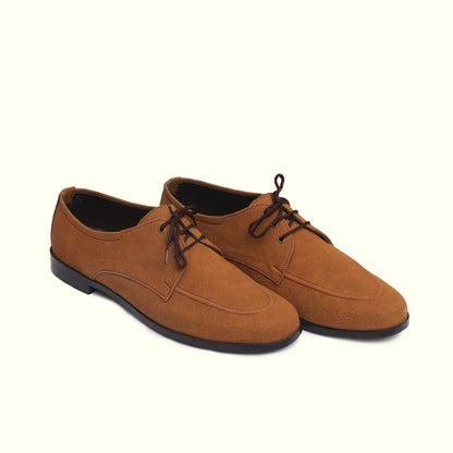 Artisans Handmade Camel Suede Leather Shoes- 25021