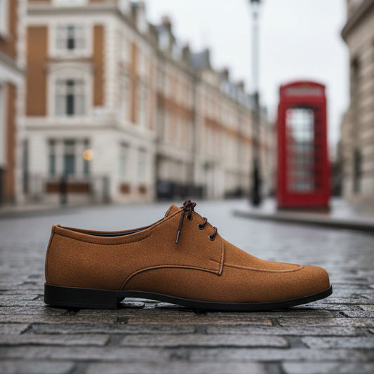 Artisans Handmade Camel Suede Leather Shoes- 25021