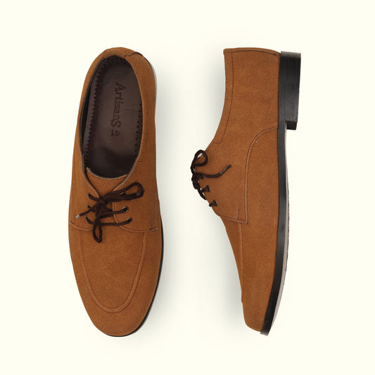 Artisans Handmade Camel Suede Leather Shoes- 25021