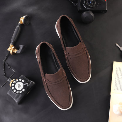 Artisans Handmade Classic Suede Chocolate Brown Penny Loafers -25023