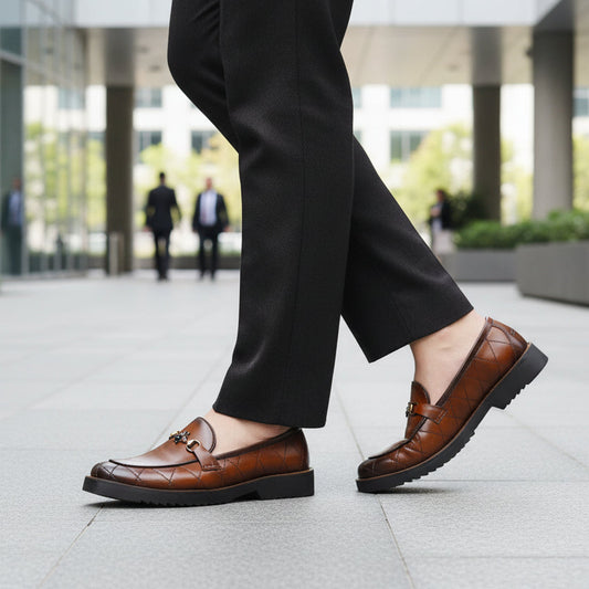 Artisans Handmade Men Smart Stride Leather Penny Loafers - 25029