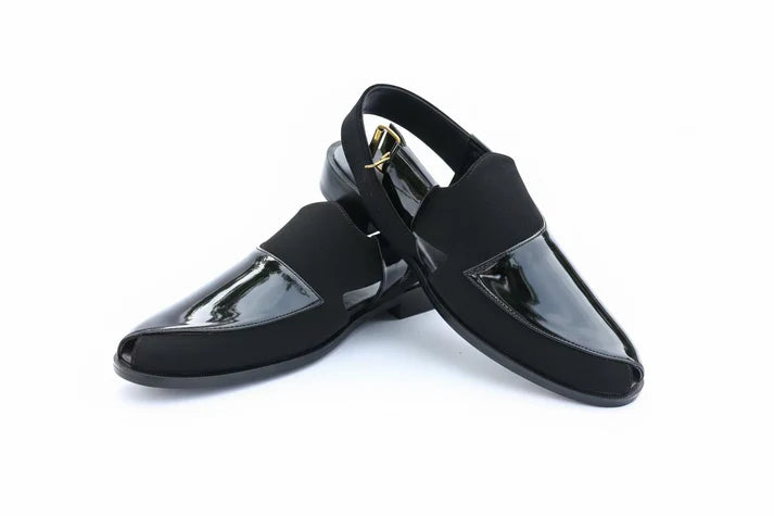 Artisans Handmade Patent Leather Half Cut Pattern Khairi- 5522