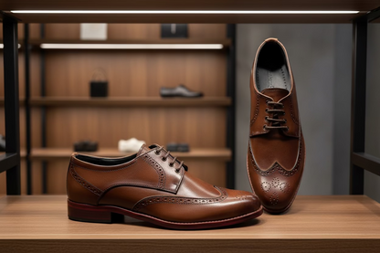 Artisans Handmade Men All Premium Leather Brogue Leather Shoes - 25023