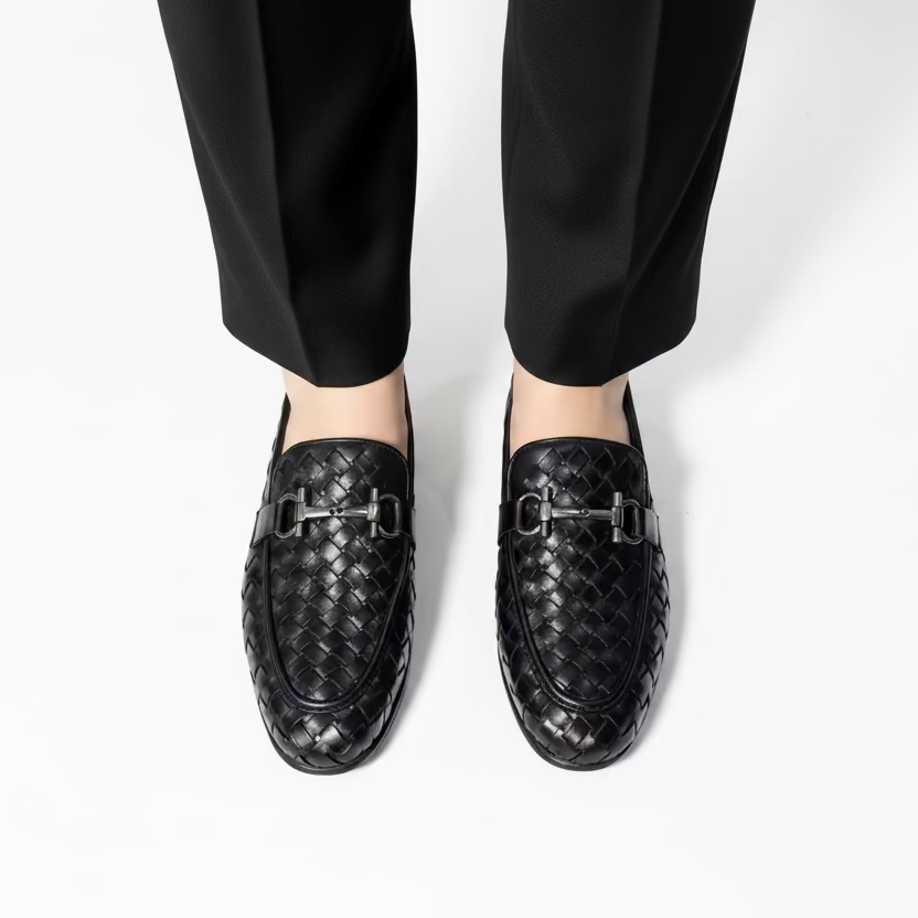 Artisans Handmade Grid Styled Leather Luxury Shoes- 25052