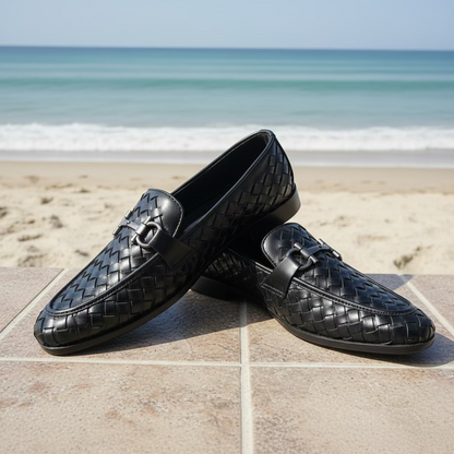 Artisans Handmade Grid Styled Leather Luxury Shoes- 25052