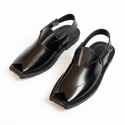 Artisans Handmade Classic Black Leather Khairi - 5526