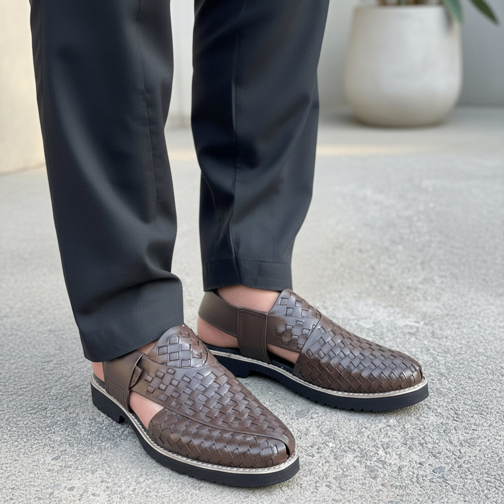 Artisans Handmade Pure Leather Braided kheri chappal - 5510