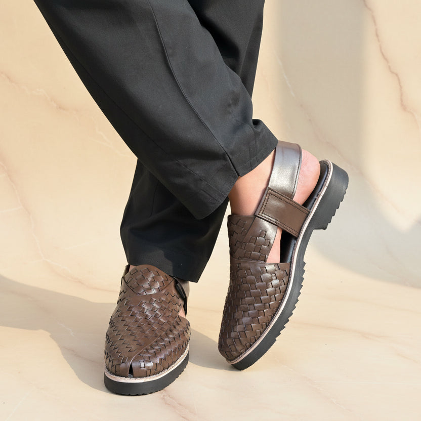 Artisans Handmade Pure Leather Braided kheri chappal - 5510