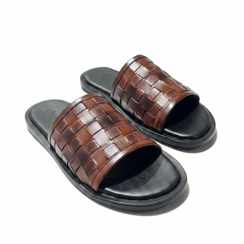 Artisans Handmade Braided Leather Slippers-5506
