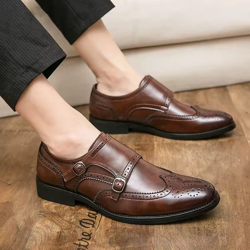 Artisans Handmade Double Monkstrap Brougue Shoes - 25054