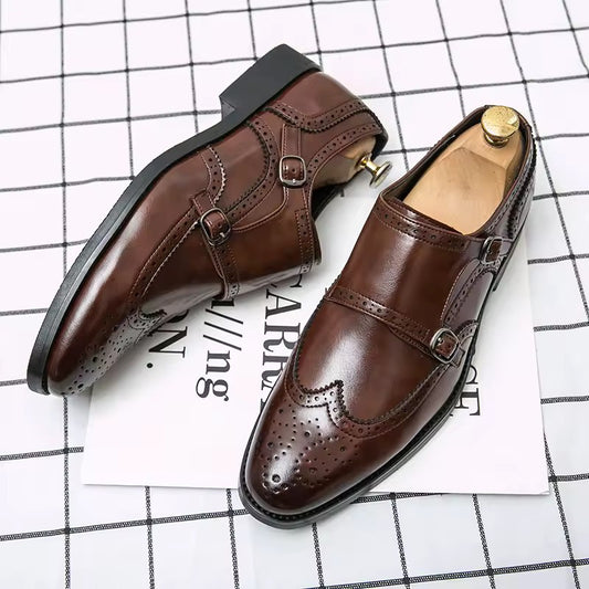Artisans Handmade Double Monkstrap Brougue Shoes - 25054