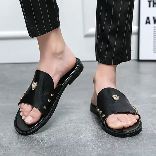 Artisans Handmade Casual One Word Flat Heel Slippers - 4001 CBA